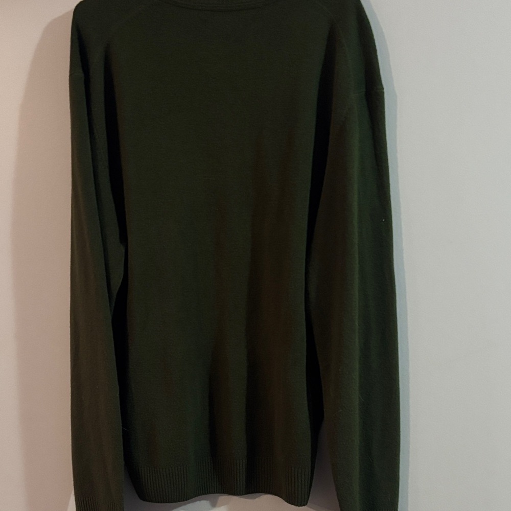 U.S. Polo Assn. Men's V-Neck Sweater in Dark Green - Picture 3 of 3